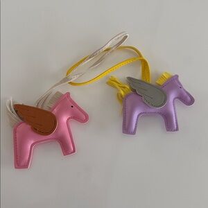 Leather Horse Charm Bag/Keychains Set